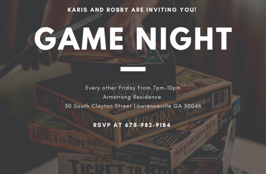Game Night (Friday, October 14th @ 7:00pm)