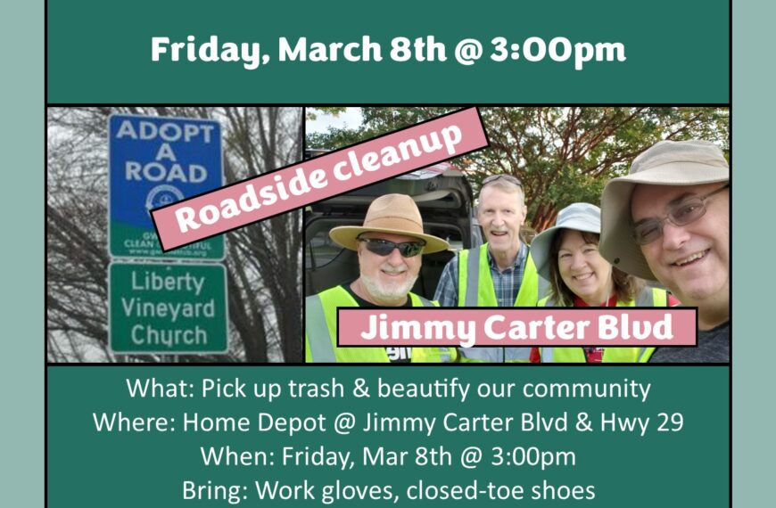 Adopt-a-Road cleanup (Friday, Mar 8th @ 3:00pm)