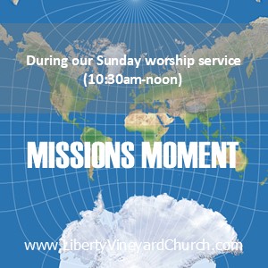Missions Moment (Sunday, Mar 24th during worship service)