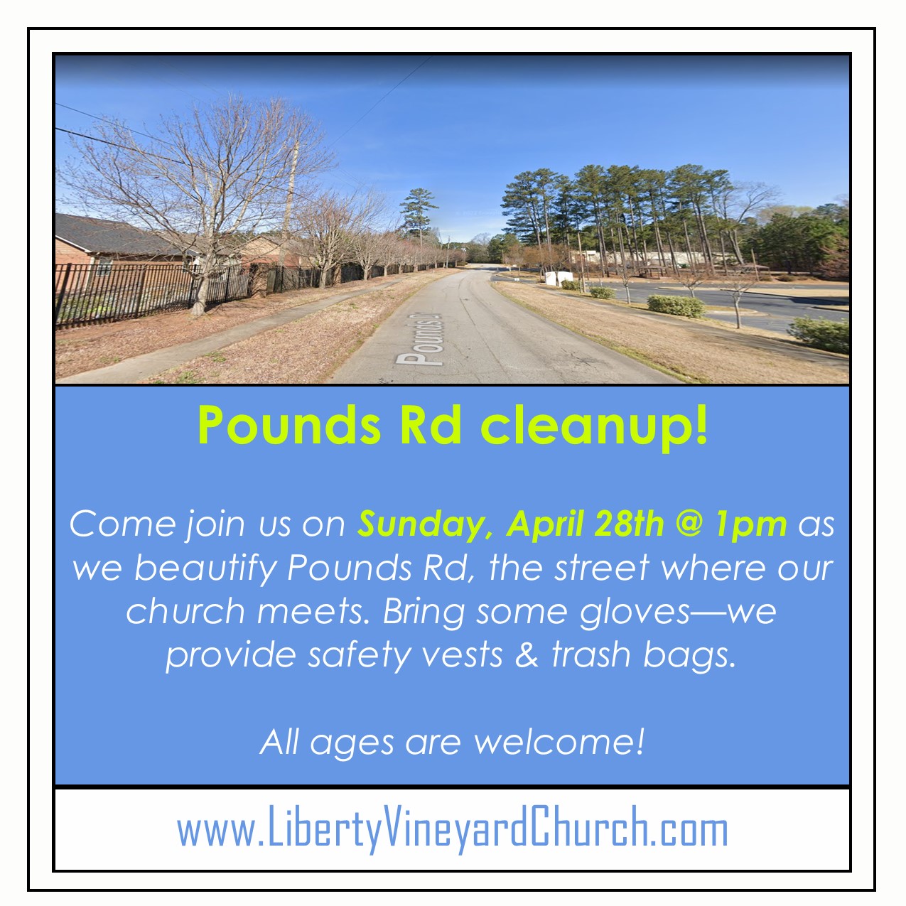 Pounds Rd cleanup (Sunday, Apr 28th @ 1:00pm)