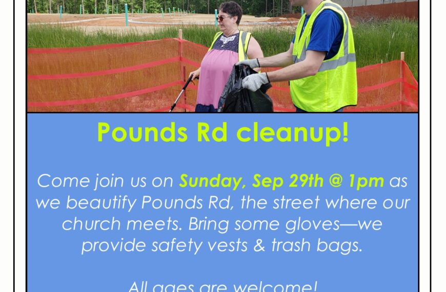 Pounds Rd cleanup (Sunday, Sep 29th @ 1:00pm)