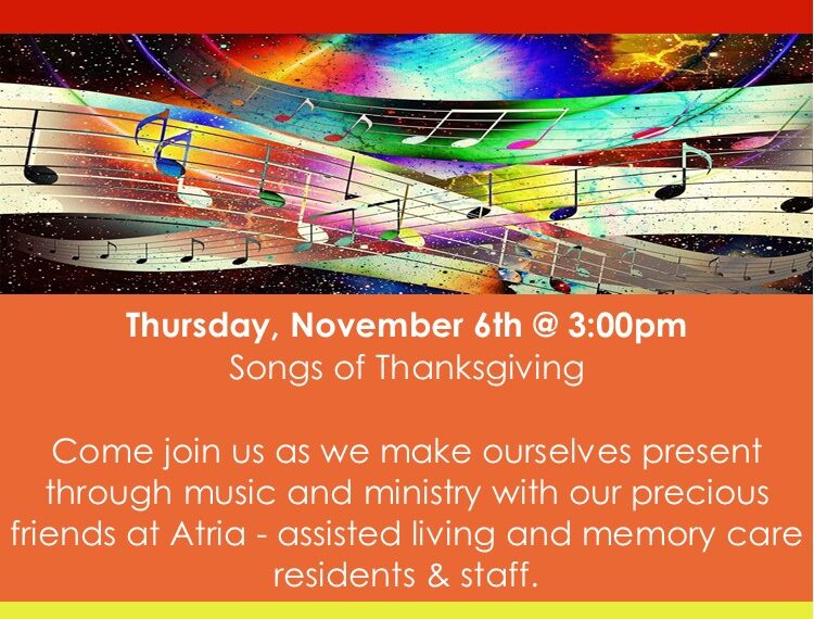 Music at Atria (Thursday, Nov 6th @ 3:00pm)