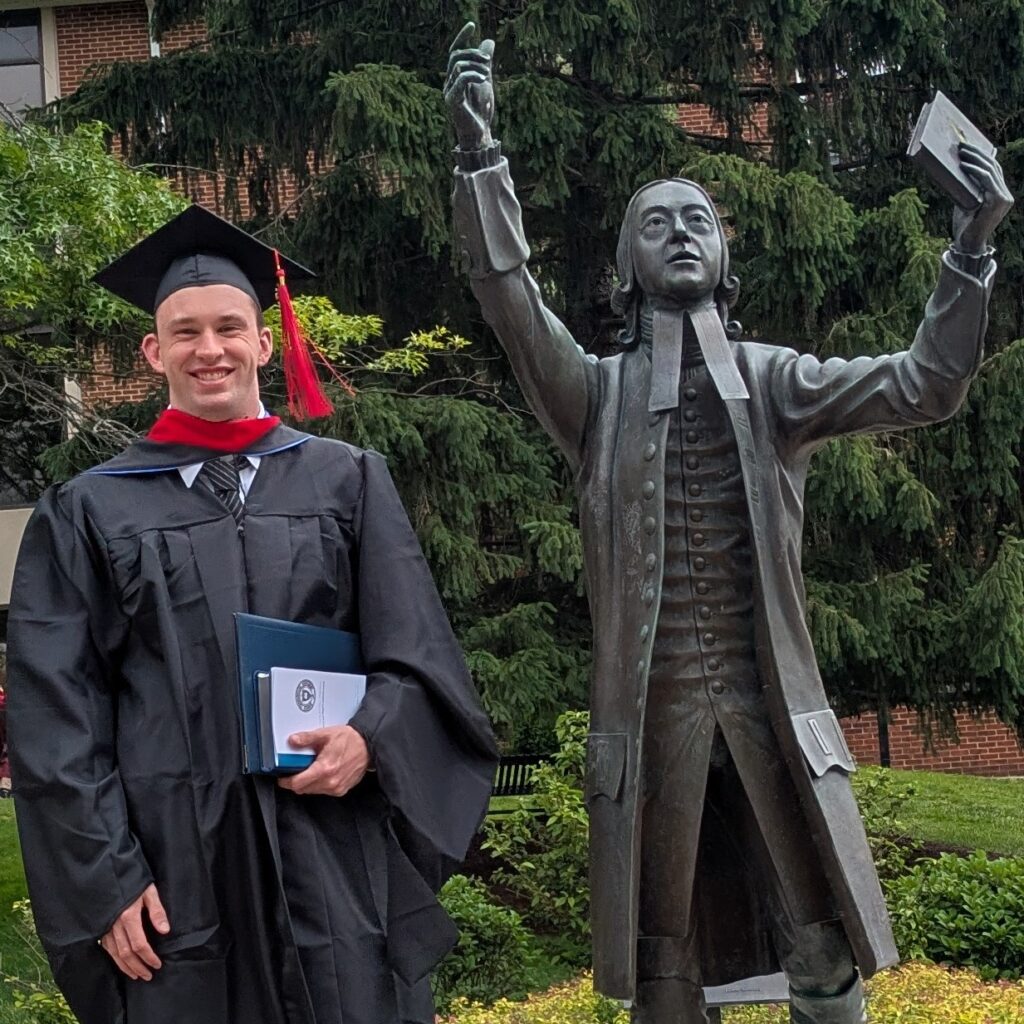 Michael's graduation from Asbury Theological Seminary (with John Wesley)